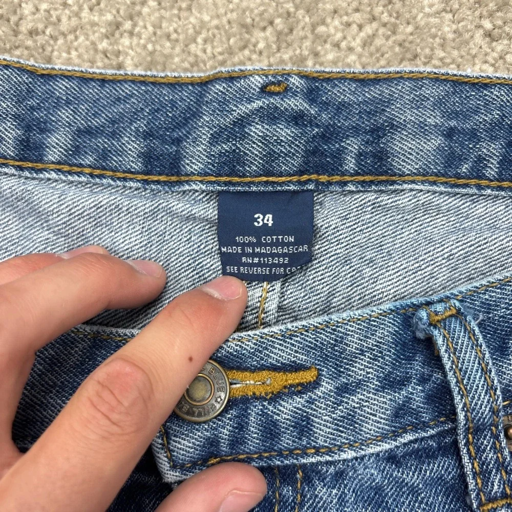 Vintage‎ Y2K Full Blue Denim Jean Shorts Jorts Size 34